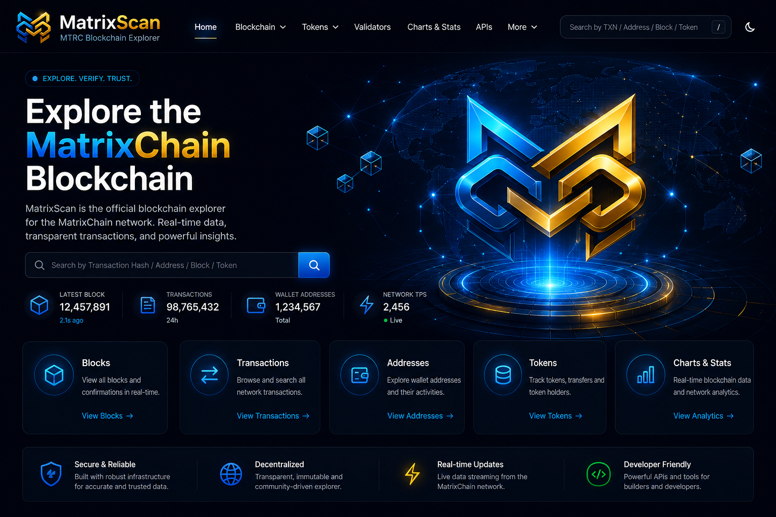 MatrixScan blockchain explorer preview
